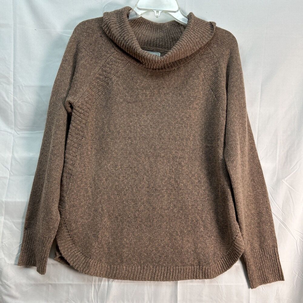By Design Womens XL Brown Cowl Neck Knit Sweater Long Sleeve Cozy Pullover